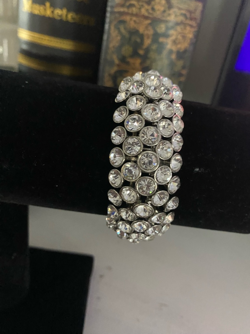 Crystal Pavé Stretch Bracelet - Silver Clear